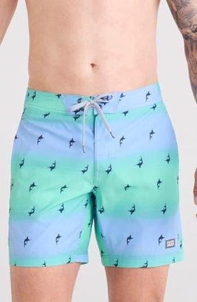 Saxx Betawave 2N1 7-Inch Board Shorts in Sailfish Ombre-Multi at Nordstrom Rack, Size 32