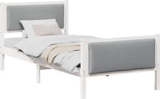 vidaXL Estructura De Cama Con Cabecera Gris Claro 90 X 200 Cm Tela Vidaxl