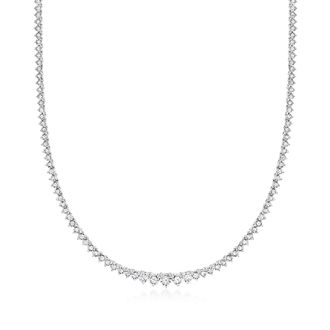 Ross-Simons Graduated Lab-Grown Diamond Tennis Necklace in Sterling Silver