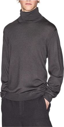 A|X Armani Exchange Wollen coltrui - Heren - Coltruien - Grijs - L - Wol - Truien & Vesten