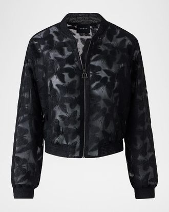 Akris Butterfly Embroidered Bomber Jacket