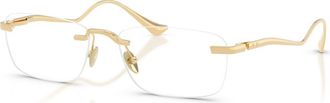 Ferrari 56mm Rectangle optical glasses in Gold at Nordstrom