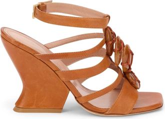 Alberta Ferretti Schoenen, Dames, Bruin, 40 EU, Leer, Wedge Sandaal