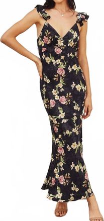 Dress Forum Viviana Floral Evening Dress In Black