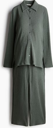 H&M MAMA Before & After Jersey-Set mit Struktur - Green