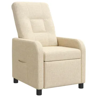 vidaXL Poltrona Reclinabile Crema Tessuto Vidaxl