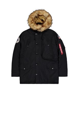 Alpha Industries Winterjacke ALPHA INDUSTRIES Polar Jacket, Herren, Gr. 3XL, schwarz, Obermaterial: 53% Nylon, 47% Polyester; Futter: 100% Nylon; F&uuml;llung: 100% Polyest