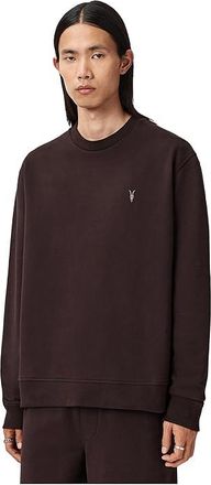AllSaints Asher Crew Mens Sweatshirt Plum Brown : 2XL, Cotton
