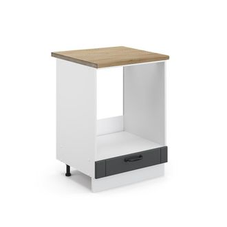 Vicco Armario Para Horno Empotrado Fame-line, Antracita Casa De Campo, 60 Cm, Et Roble Vicco