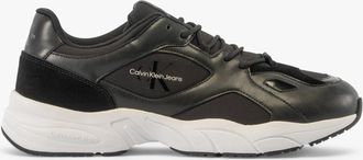 Calvin Klein RETRO TENNIS Mens Trainers Black/Black/Eggshell - Size UK 10.5