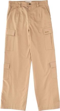 Msgm Beige Relaxed Cargo Pants