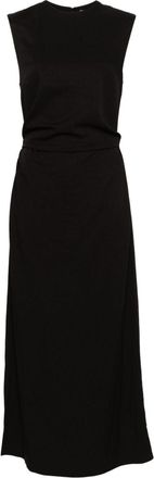 Toteme tie-waist sleeveless midi dress - women - Viscose/Linen/Flax - 40 - Black