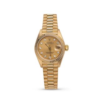 Rolex Pre-owned Rolex Datejust Automatic Chronometer Diamond Champagne Dial Ladies Watch 69178 CDP