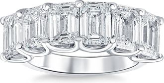 Pompeii3 6Ct TW Emerald Cut Diamond Ring U Prong Lab Grown 14k White Yellow or Rose Gold