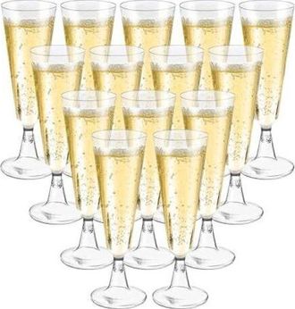 OEM 50 Copas De Champ&aacute;n Transparentes, Elegantes Copas De Champ&aacute;n De Pl&aacute;stico Reutilizables, Vasos De Cerveza, Vino Y C&oacute;cteles De 160 Ml Para Fiestas, Bod