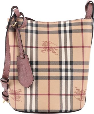 Burberry Lorne Bucket Bag Haymarket Coated Small (Authentic Pre-Loved)