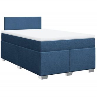 vidaXL Cama Box Spring Con Colch&oacute;n Tela Azul 120x190 Cm Vidaxl