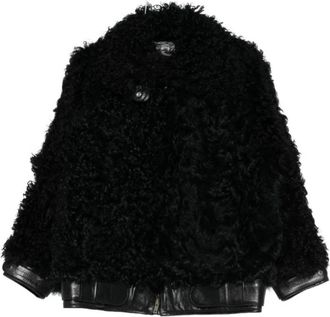 Golden Goose Crinkled Shearling Jacket - Dames - Jassen - Zwart - S - Leer - Jassen