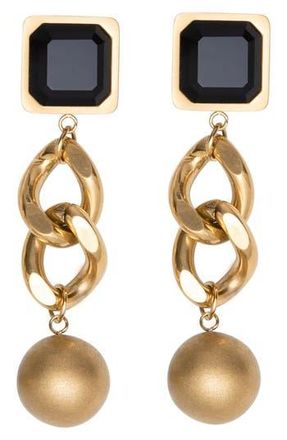 st. Moran Geo Street Onyx Drop Earrings in Black at Nordstrom Rack