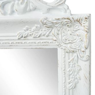 Berkfield Home Full Free-Standing Mirror Baroque Style 160x40 cm White