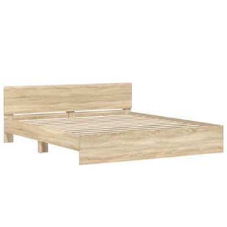 vidaXL Estructura De Cama Con Cabecero Roble Sonoma 160x200 Cm Vidaxl