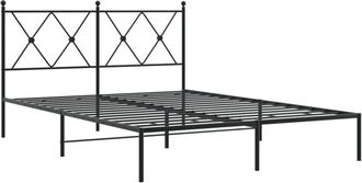 vidaXL Estructura cama sin colchón con cabecero metal negro 140x190 cm Vidaxl