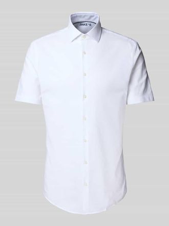 Jake*s Slim Fit Kurzarmhemd mit Knopfleiste in Weiss, Gr&ouml;&szlig;e 41/42