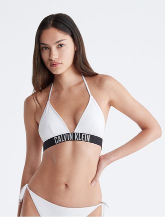 Calvin Klein Womens Intense Power Triangle Bikini Top - White - XS