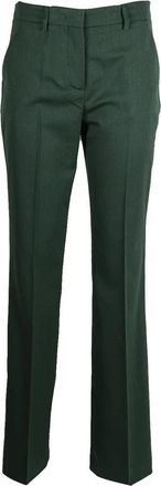 Vivetta Groene Slim Fit Wollen Broek - Dames - Straight fit broeken - Groen - XS - Wol - Broeken