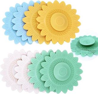 OEM Tap&oacute;n Universal Para Fregadero Con Filtro Para Cabello - Silicona - 8 Piezas - Blanco/verde/naranja/azul