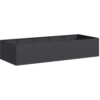 vidaXL Planter Black 200x80x40 cm Steel Vidaxl