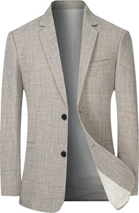 Generic Mens Lightweight Jacket Elegant Jacket Sporty Leisure 2-Button Blazer Coat Regular Fit Mens Jacket Sporty Slim Fit Blazer Men Modern Leisure Jacket Bu