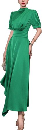 Burryco Burryco Green Solid Midi Dress