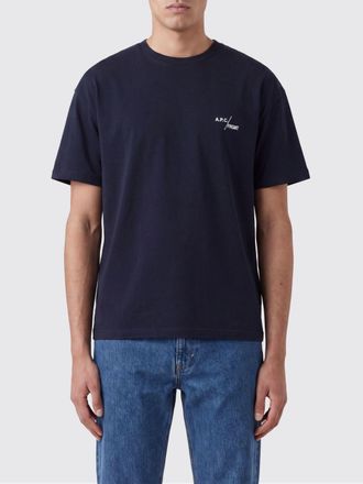 A.P.C. A. P.C. Cotton T-shirt with Contrast Logo and Dropped Shoulders