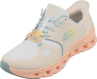 Skechers Womens Glide-Step Pro Slip-On Sneakers, Natural Mesh/Multi Trim, 7 UK