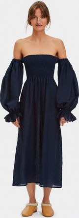 Sleeper Atlanta Linen Dress in Navy