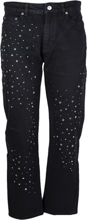 Chiara Ferragni Strass Broeken Galaxy - Dames - Straight fit broeken - Zwart - W26 - Katoen - Broeken