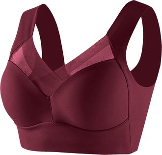 Generic Sports Bras Women High Impact Sports Bras for Women Large Bust High Support No Underwire Bra Plus Size Supportive Bra Breathable Padded Bra Soft Comfo