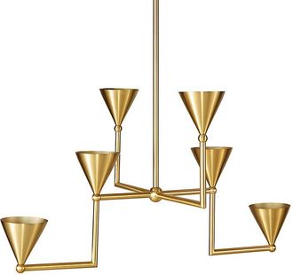 Ballard Designs Miles Redd Geometric 6-Light Chandelier - Antique Brass - Ballard Designs