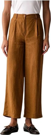 Benetton Pantalones anchos - Trousers - Mujer - Marr&oacute;n - XL