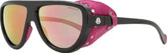 Moncler Shield-Frame Aviator Sunglasses - Black