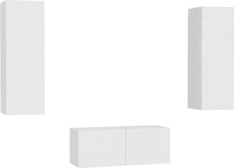 vidaXL 3 Piece tv Cabinet Set White Engineered Wood Vidaxl