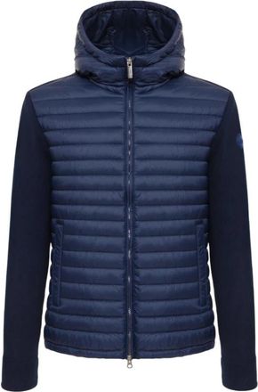Colmar Hybride Gewatteerde Jas met Capuchon - Heren - Ski Jassen - Blauw - L - Katoen - Fitness