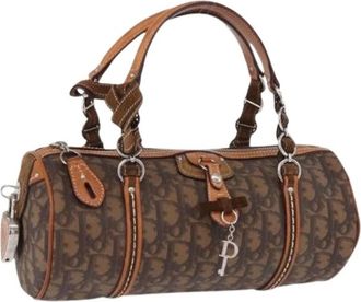 Dior Pre-owned Vintage Canvas Hand Bag - Dames - Vintage Handtas - Bruin - ONE Size - Leer - Vintage
