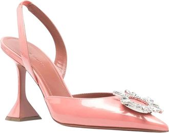 Amina Muaddi Pink Slingback Pumps