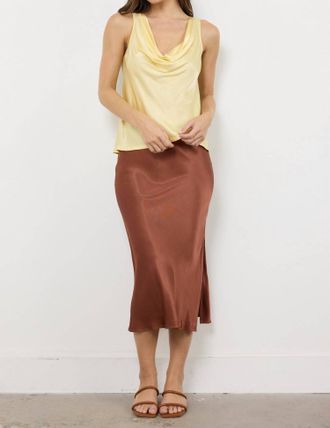 La Made Dorit Silky Slip Skirt In Honey