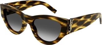 Saint Laurent Monogram Cat-eye Zonnebril - Dames - Zonnebrillen - Bruin - 53 MM - Nylon - Accessoires