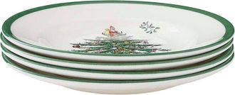 Spode Set Of 4 Christmas Tree 6.5In B&B Plates