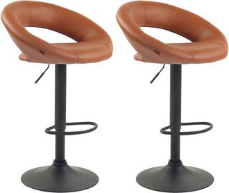 Clp Pack De 2 Taburetes De Barra Olinda En Polipiel Marr&oacute;n Claro Negro