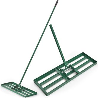 Costway Costway - Rastrillo Para Nivelar El C&eacute;sped, Rasqueta De C&eacute;sped De Nivelaci&oacute;n Con Mango Ergon&oacute;mico Para Suelo, Rastrillo De Paisajismo Para Jard&iacute;n, Pat